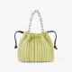 Charles Keith Pleated Covered Shoulder Bucket Bag Yellow